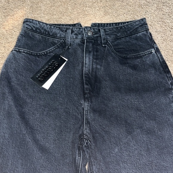 SPRWMN Stevie Slim-Straight High Rise Tapered Carrot Leg Jeans Black 27 - Picture 5 of 10